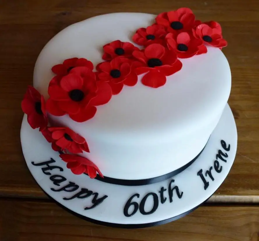 poppy birthday cake