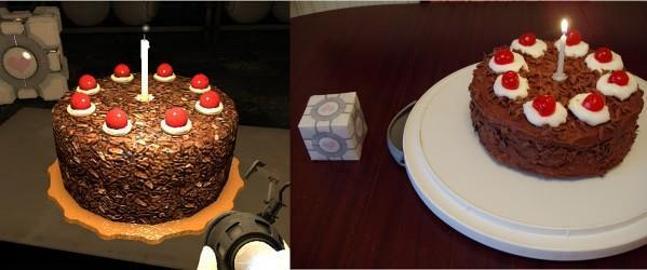portal birthday cake