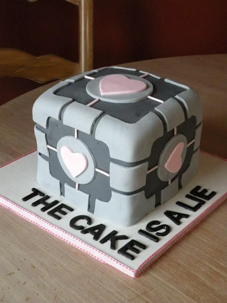 portal birthday cake
