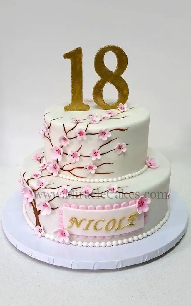 pretty 18th birthday cakes