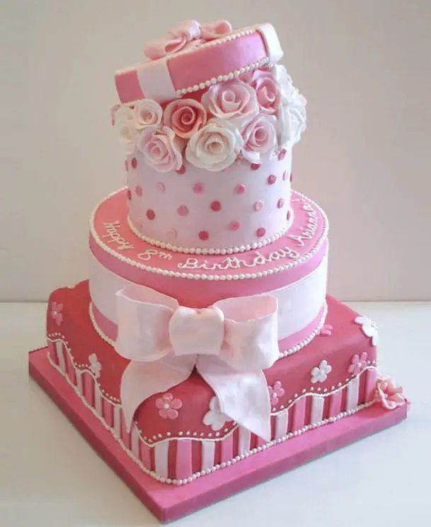 pretty pink birthday cakes