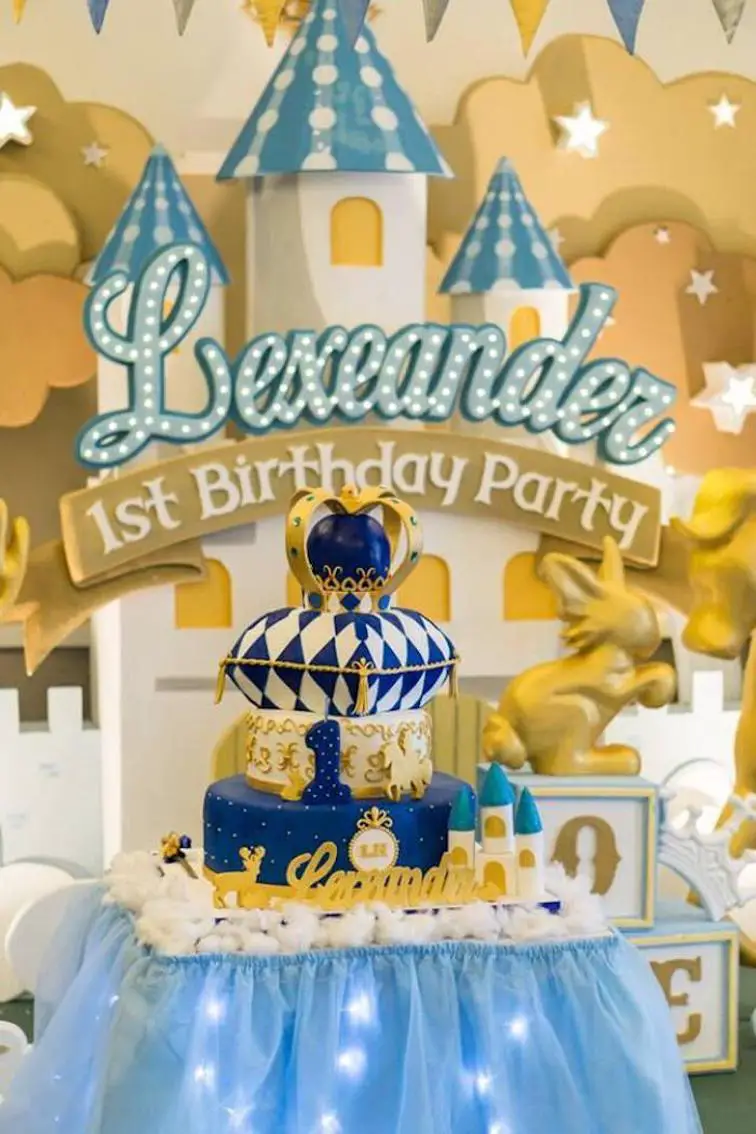 prince themed 1st birthday cake