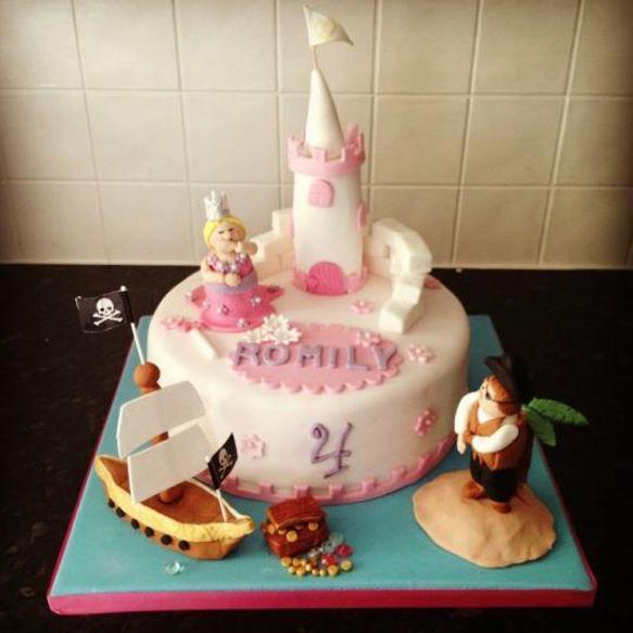 princess and pirate birthday cake