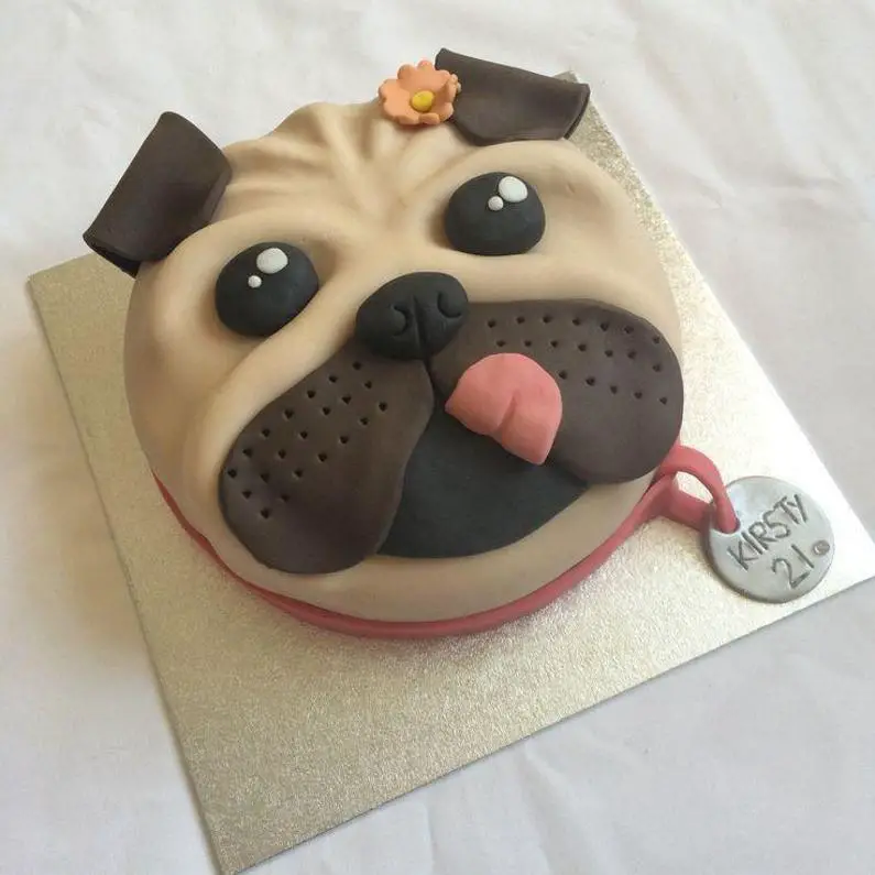 pug dog birthday cake