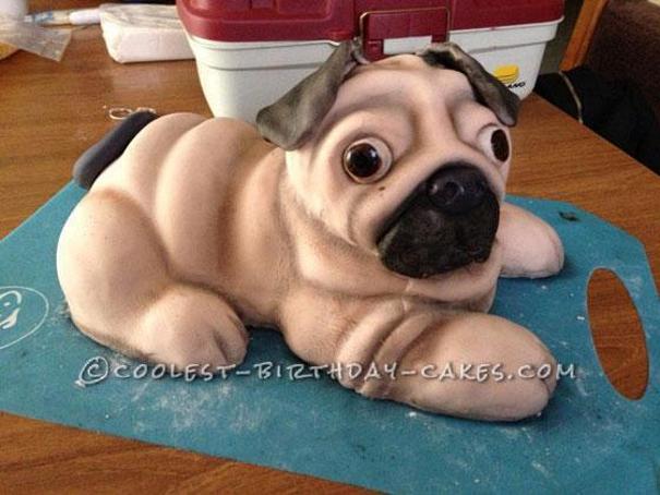 pug dog birthday cake