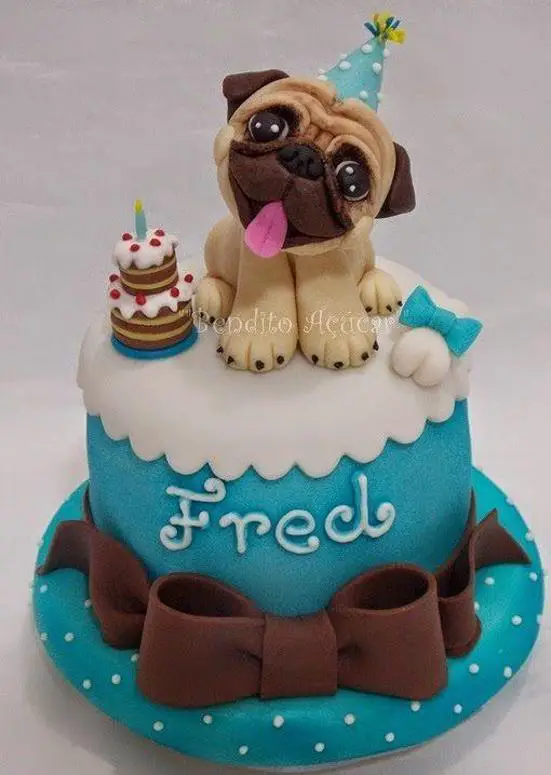 pug dog birthday cake