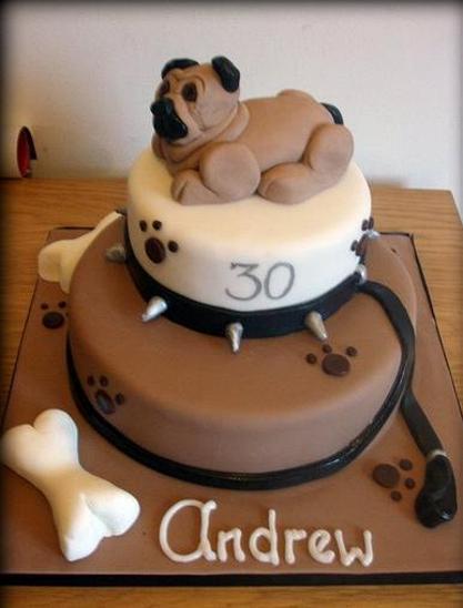 pug dog birthday cake