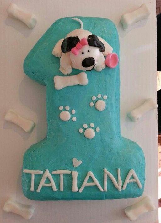 puppy themed birthday cake