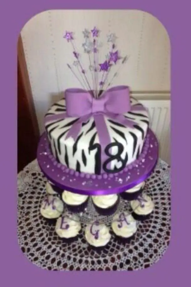 purple 18th birthday cake