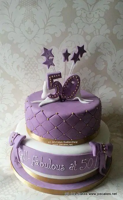 purple 50th birthday cakes