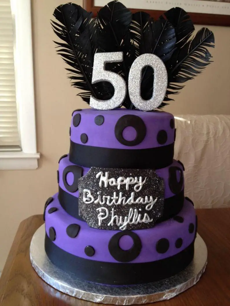 purple and black birthday cakes
