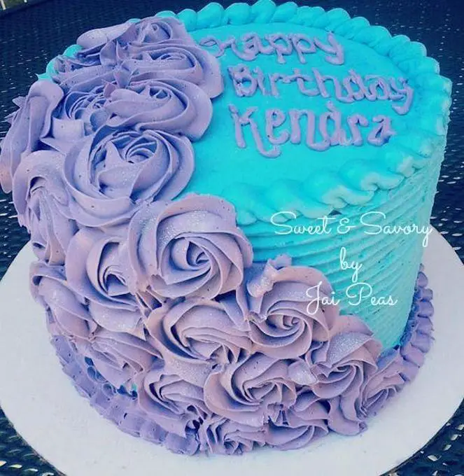 purple and blue birthday cakes