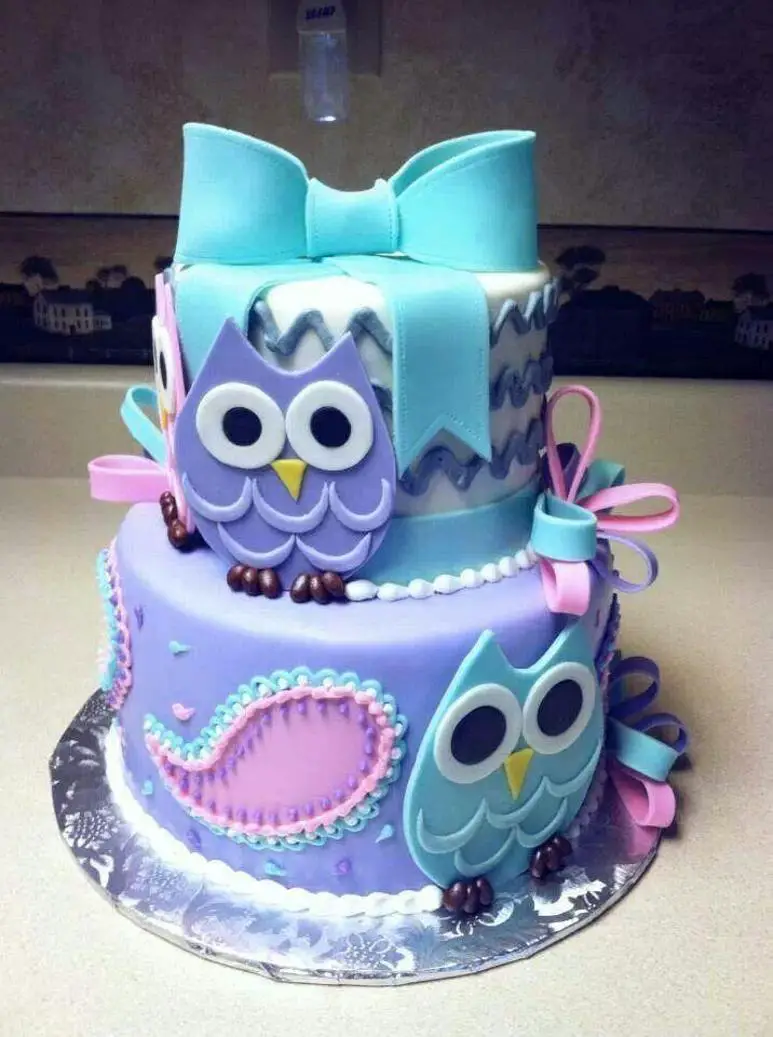 purple and blue birthday cakes