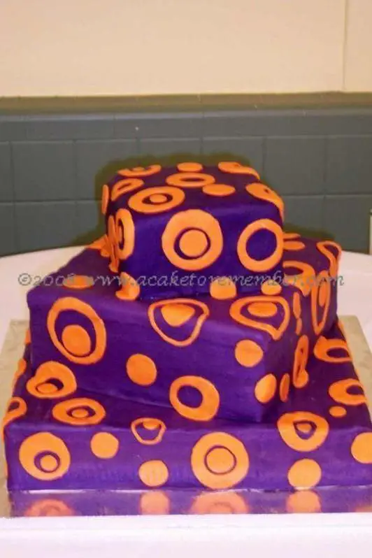 purple and orange birthday cakes