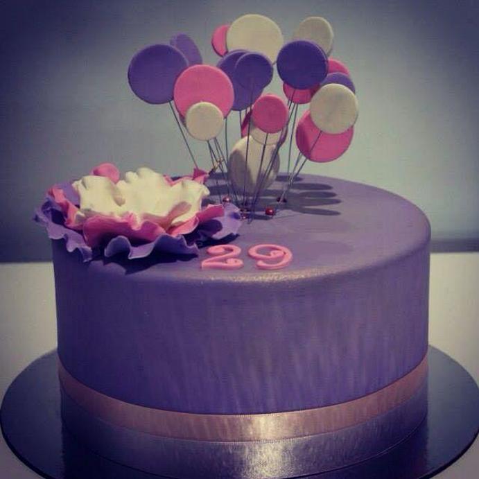 purple and pink birthday cakes