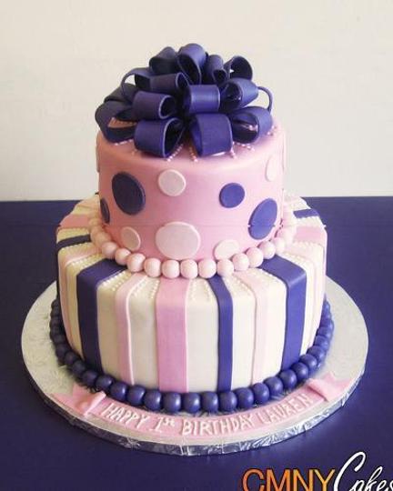 purple and pink birthday cakes