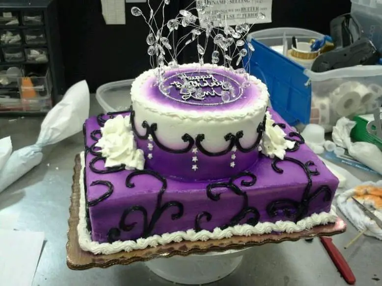 purple black and white birthday cakes