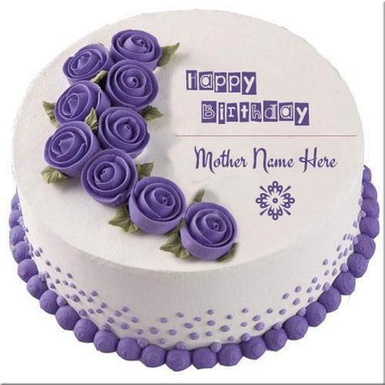 purple flower birthday cake