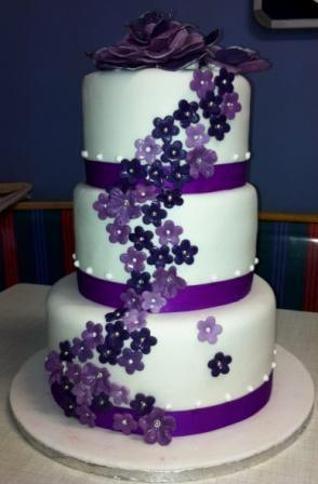 purple fondant birthday cakes