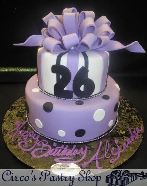 purple fondant birthday cakes