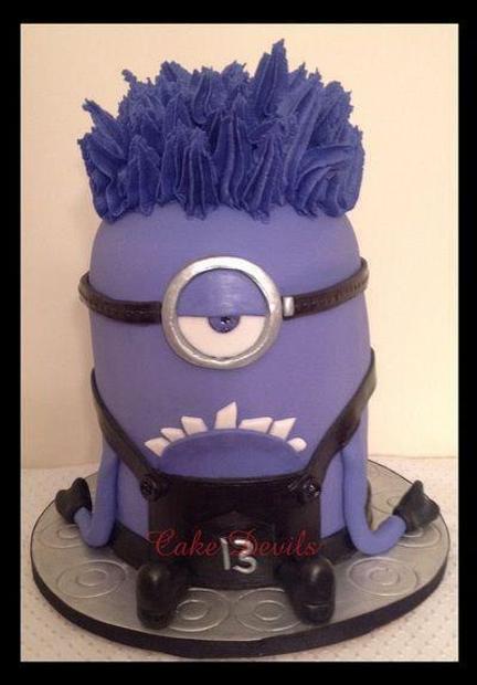 purple minion birthday cake