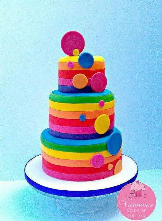 rainbow colored birthday cake
