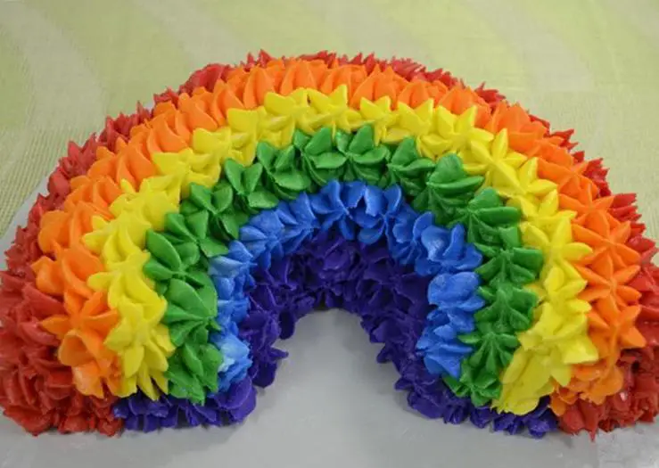 rainbow shaped birthday cake