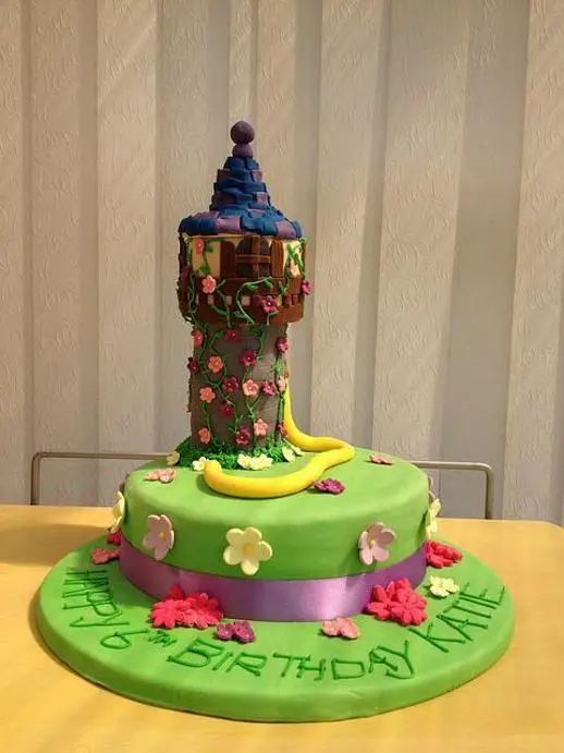 rapunzel tower birthday cake