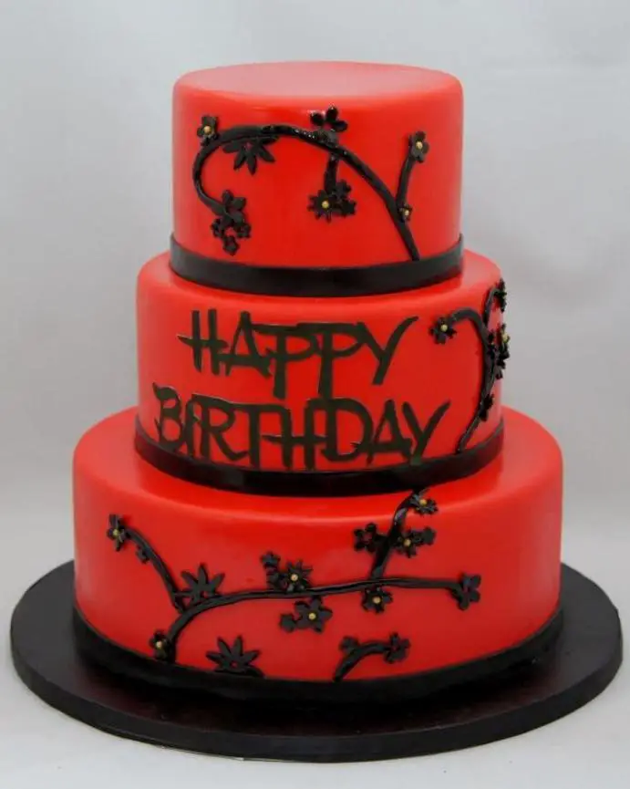 red black birthday cakes