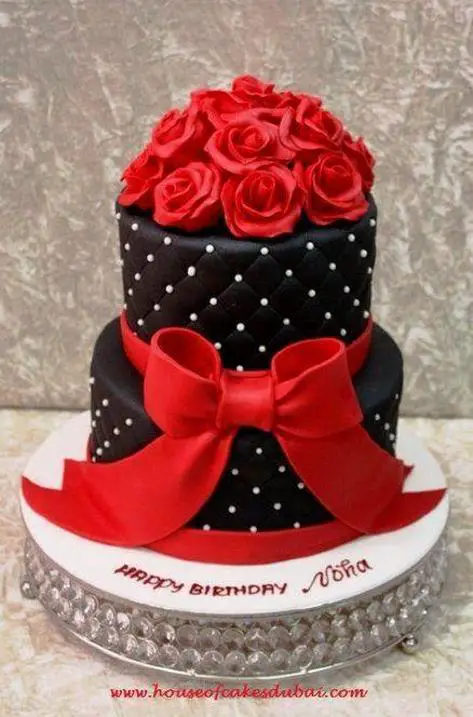 red black birthday cakes