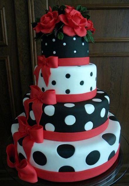 red white and black birthday cakes