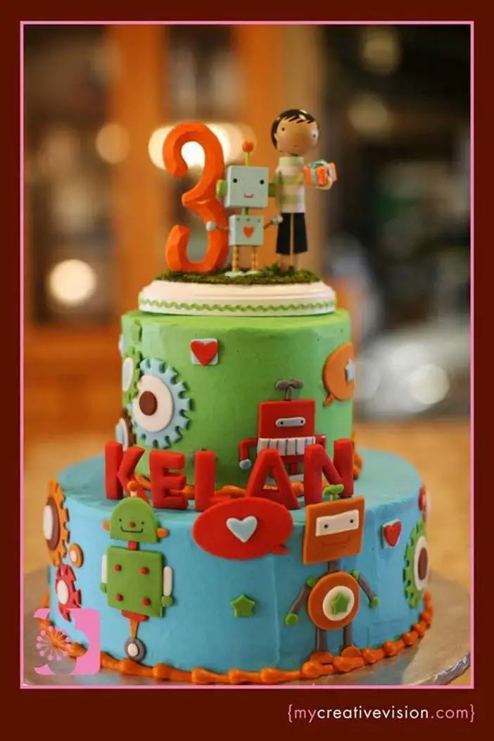 robot birthday cake ideas