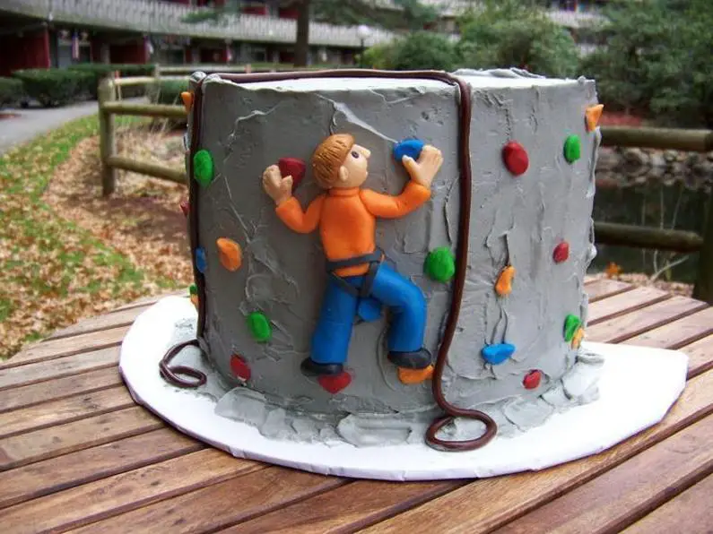 rock climbing birthday cake