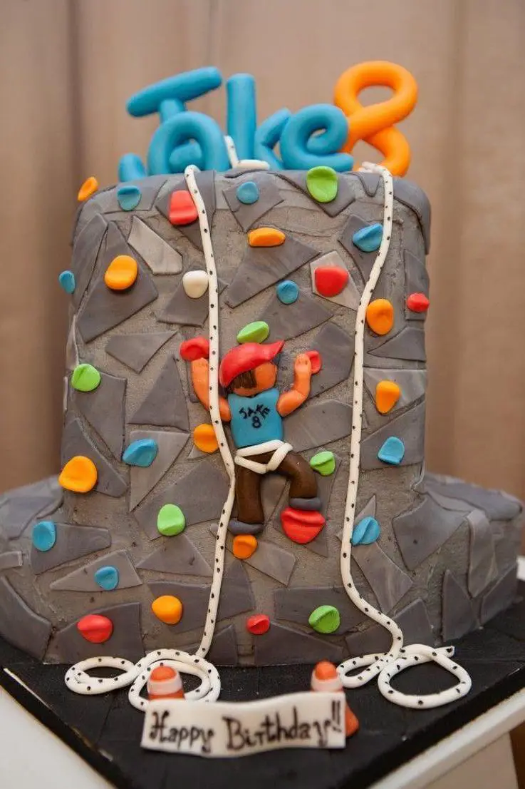 rock climbing birthday cake