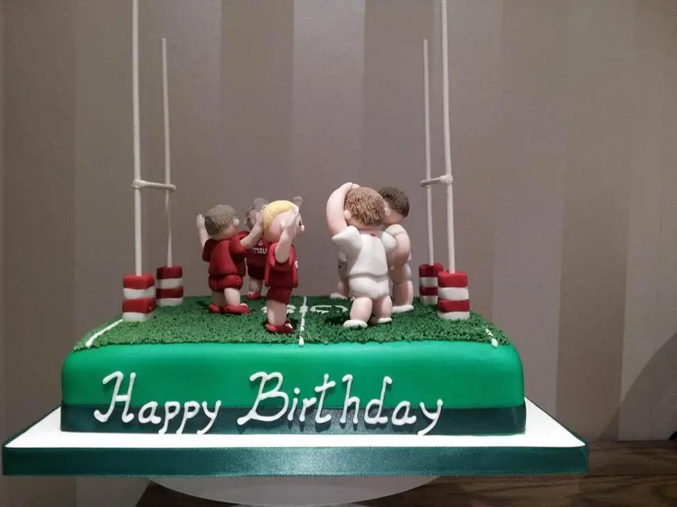 rugby birthday cake