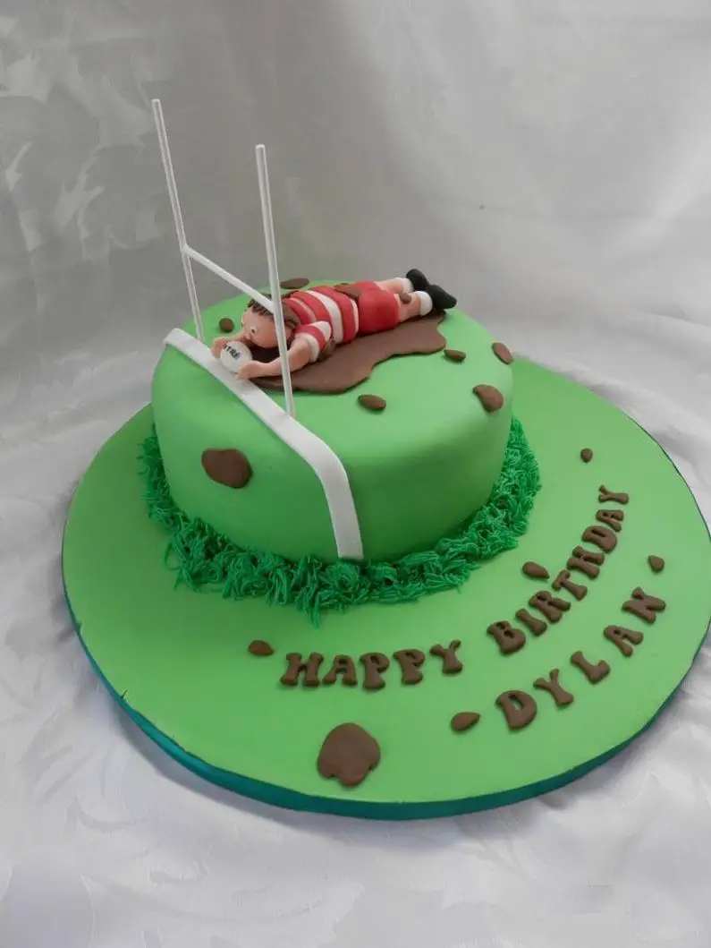 rugby birthday cake