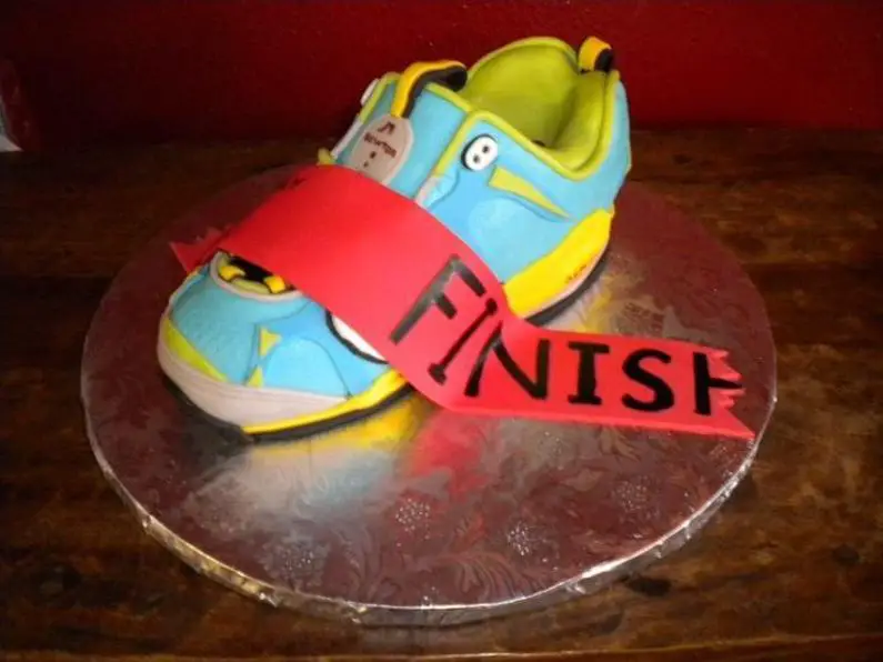 running shoe birthday cake