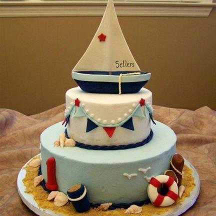 sailing boat birthday cake