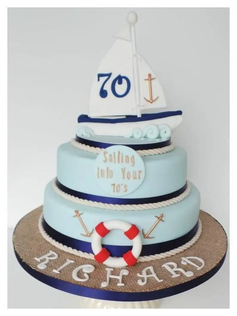 sailing boat birthday cake