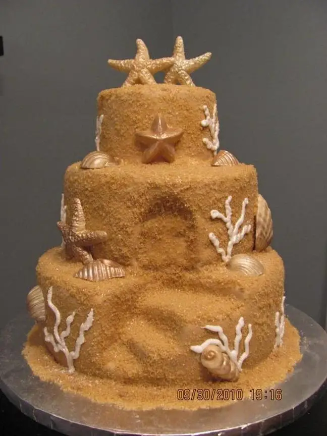 sand castle birthday cake