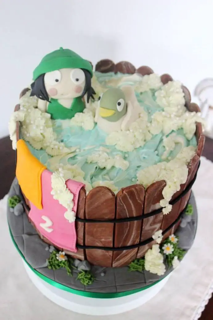 sarah and duck birthday cake