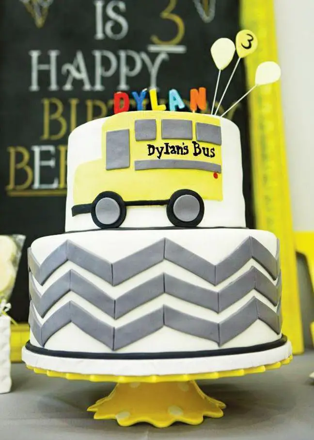 school bus birthday cake