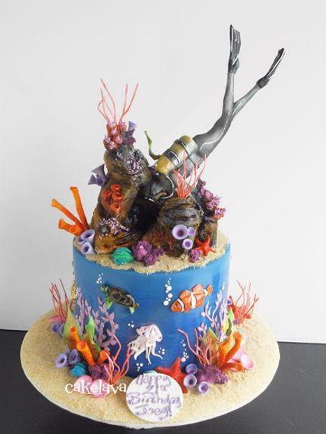 scuba diving birthday cakes