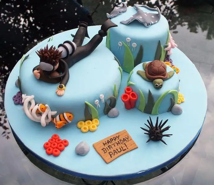 scuba diving birthday cakes