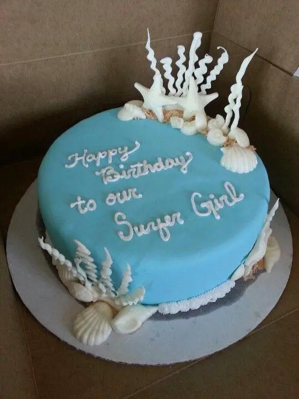 seashell birthday cake