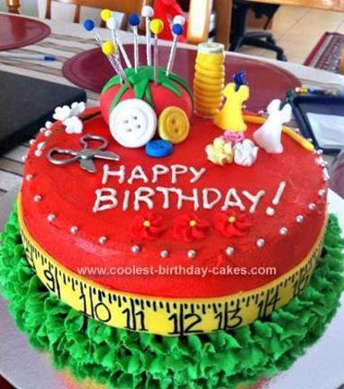 sewing birthday cake