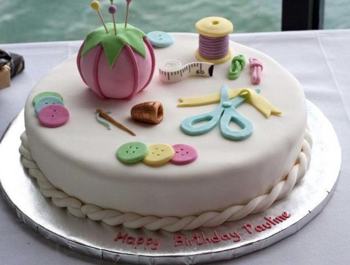 sewing birthday cake