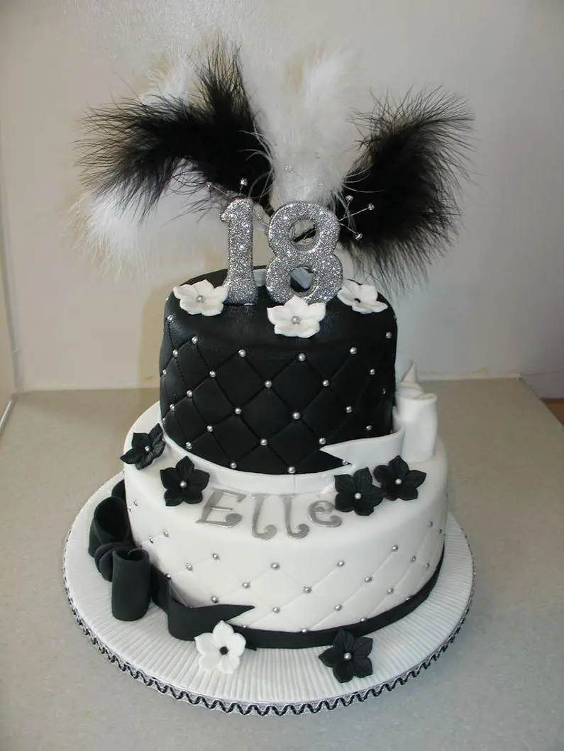 silver and white birthday cakes