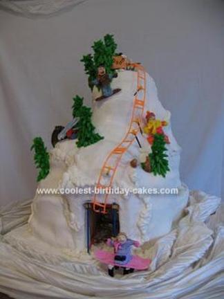 ski slope birthday cake
