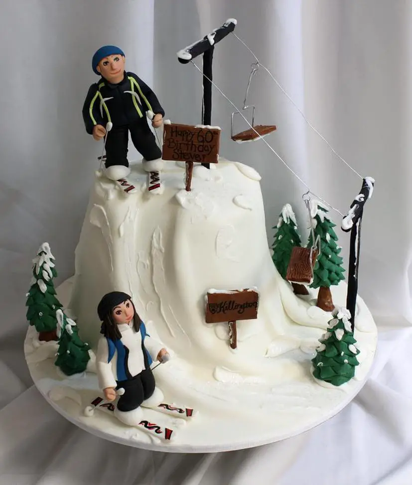 ski slope birthday cake